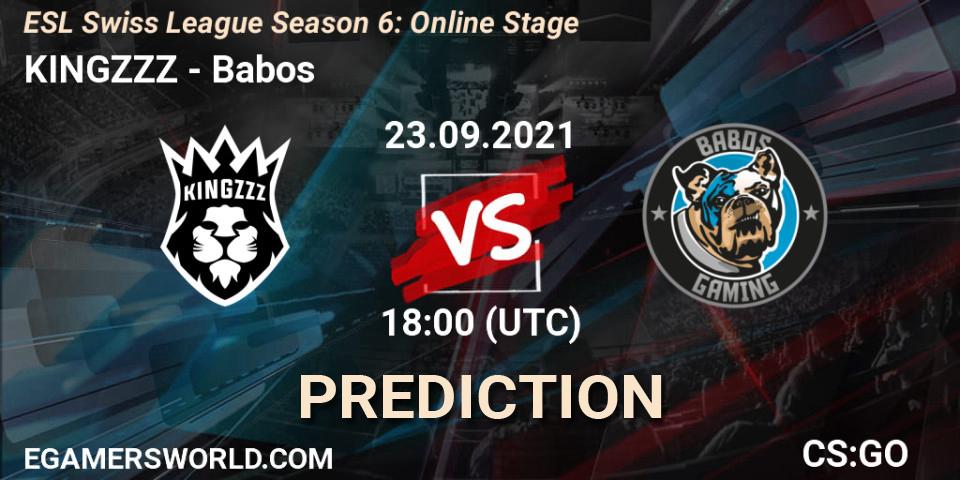 Prognoza KINGZZZ - Babos. 23.09.2021 at 18:00, Counter-Strike (CS2), ESL Swiss League Season 6: Online Stage