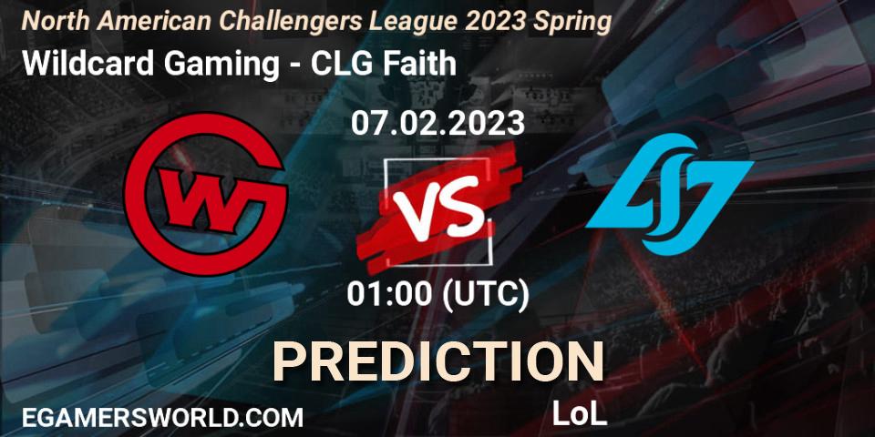 Prognoza Wildcard Gaming - CLG Faith. 07.02.23, LoL, NACL 2023 Spring - Group Stage