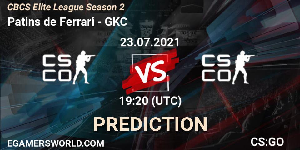 Prognoza Patins de Ferrari - GKC. 23.07.2021 at 19:20, Counter-Strike (CS2), CBCS Elite League Season 2