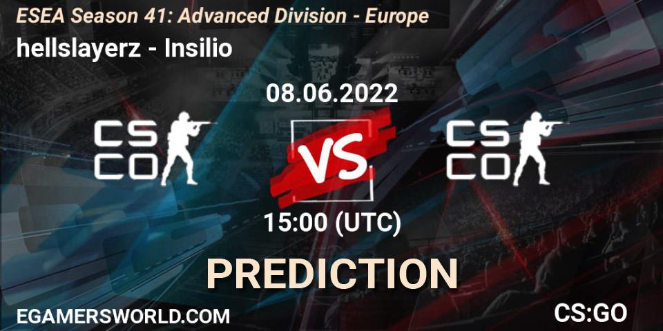 Prognoza hellslayerz - Insilio. 08.06.2022 at 15:00, Counter-Strike (CS2), ESEA Season 41: Advanced Division - Europe