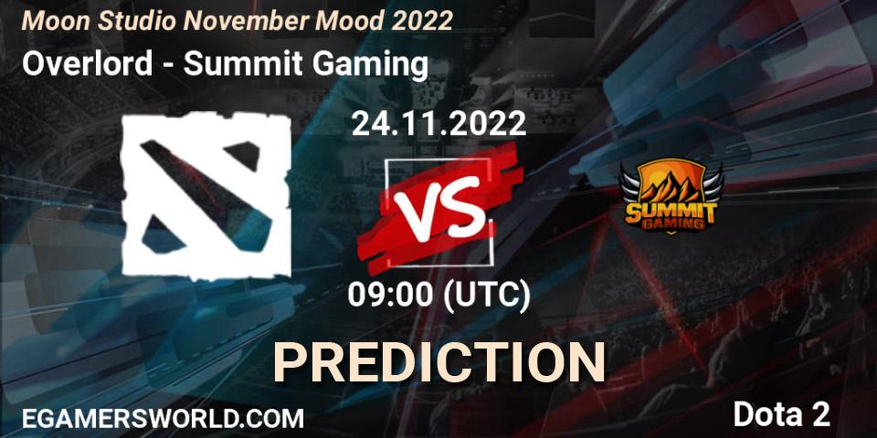 Prognoza Overlord - Summit Gaming. 24.11.2022 at 09:06, Dota 2, Moon Studio November Mood 2022