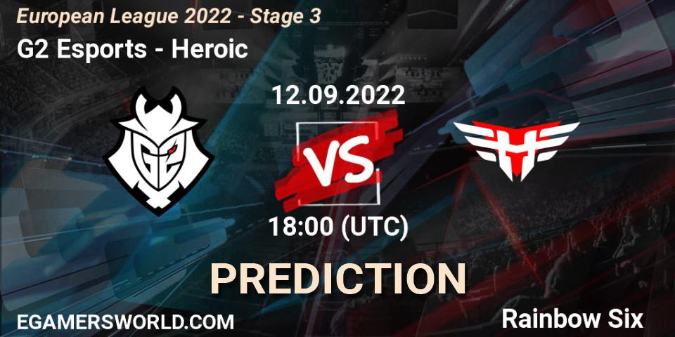 Prognoza G2 Esports - Heroic. 12.09.22, Rainbow Six, European League 2022 - Stage 3