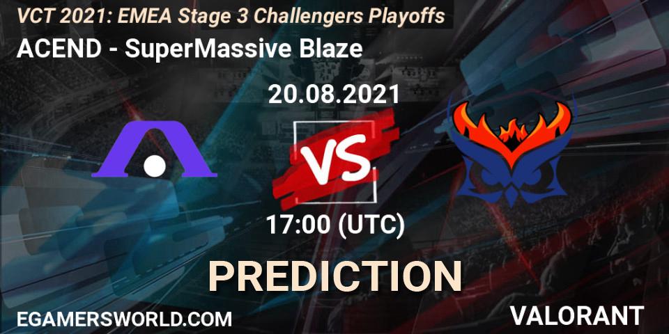Prognoza ACEND - SuperMassive Blaze. 20.08.2021 at 18:25, VALORANT, VCT 2021: EMEA Stage 3 Challengers Playoffs