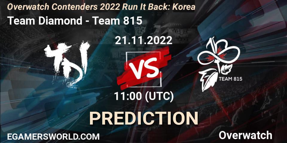 Prognoza Team Diamond - Team 815. 21.11.2022 at 11:30, Overwatch, Overwatch Contenders 2022 Run It Back: Korea