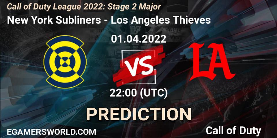 Prognoza New York Subliners - Los Angeles Thieves. 01.04.22, Call of Duty, Call of Duty League 2022: Stage 2 Major