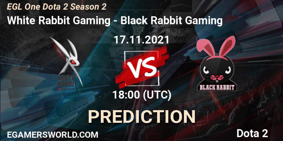 Prognoza White Rabbit Gaming - Black Rabbit Gaming. 21.11.2021 at 18:06, Dota 2, EGL One Dota 2 Season 2