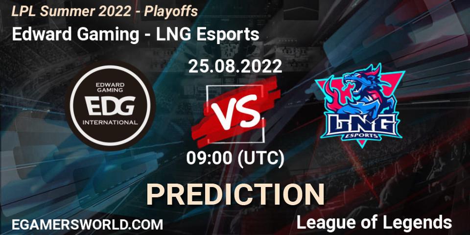 Prognoza Edward Gaming - LNG Esports. 25.08.2022 at 09:00, LoL, LPL Summer 2022 - Playoffs