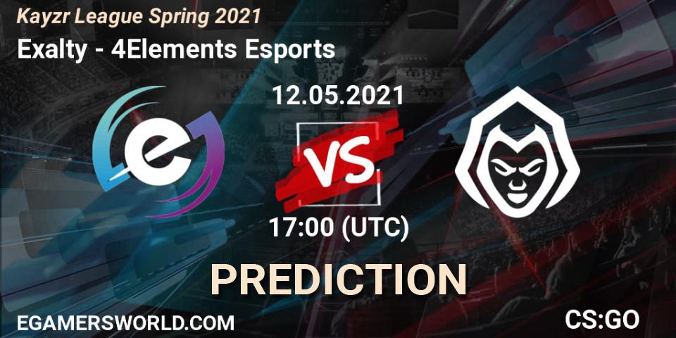 Prognoza Exalty - 4Elements Esports. 12.05.2021 at 17:00, Counter-Strike (CS2), Kayzr League Spring 2021