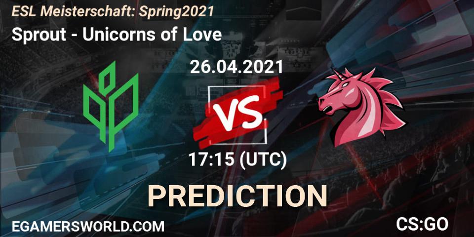 Prognoza Sprout - Unicorns of Love. 26.04.2021 at 17:15, Counter-Strike (CS2), ESL Meisterschaft: Spring 2021