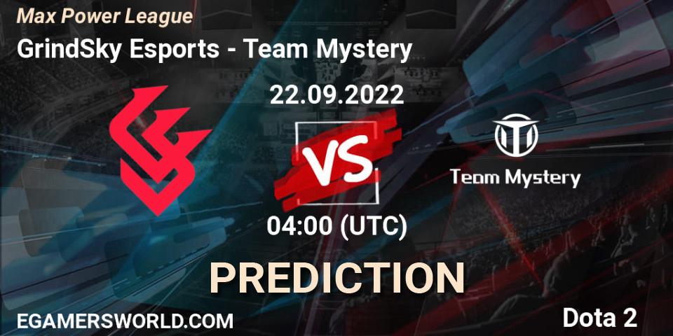 Prognoza GrindSky Esports - Team Mystery. 22.09.2022 at 04:04, Dota 2, Max Power League