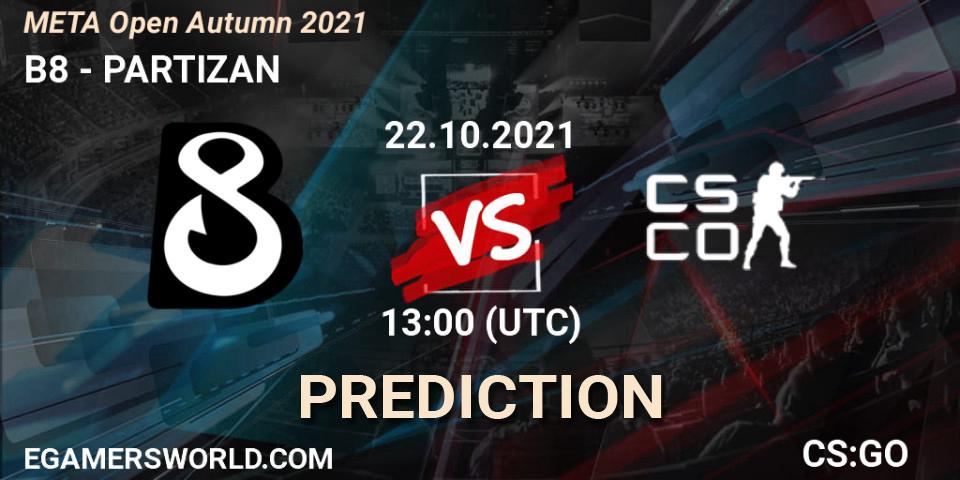 Prognoza B8 - PARTIZAN. 22.10.2021 at 13:00, Counter-Strike (CS2), META Open Autumn 2021