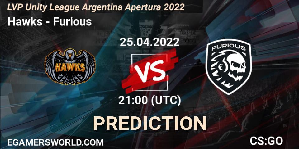 Prognoza Hawks - Furious. 25.04.22, CS2 (CS:GO), LVP Unity League Argentina Apertura 2022