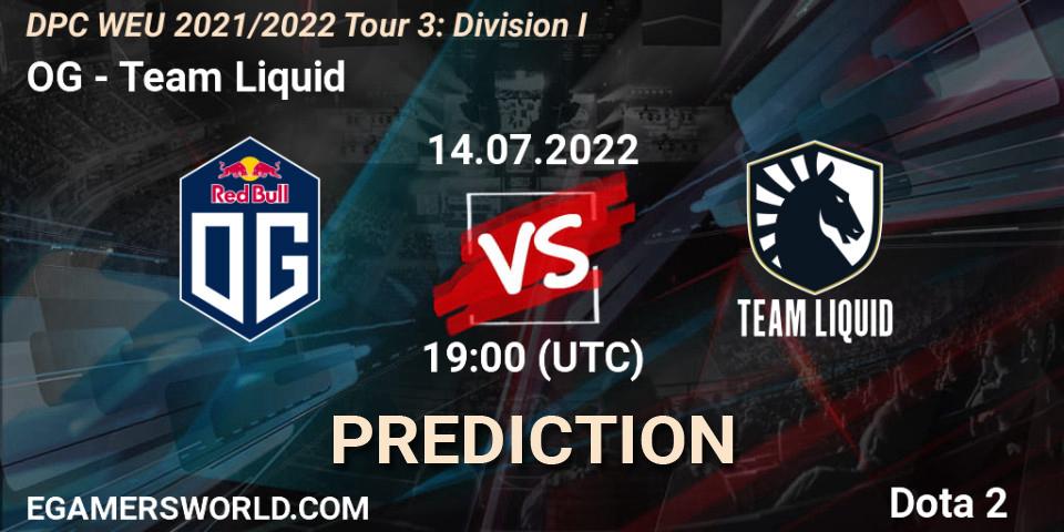 Prognoza OG - Team Liquid. 14.07.2022 at 20:35, Dota 2, DPC WEU 2021/2022 Tour 3: Division I
