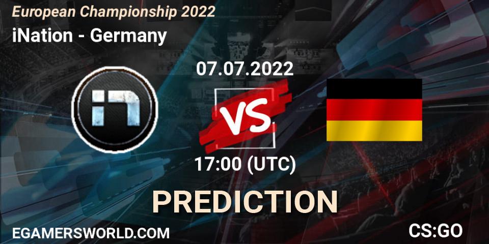Prognoza iNation - Germany. 07.07.2022 at 17:00, Counter-Strike (CS2), European Championship 2022