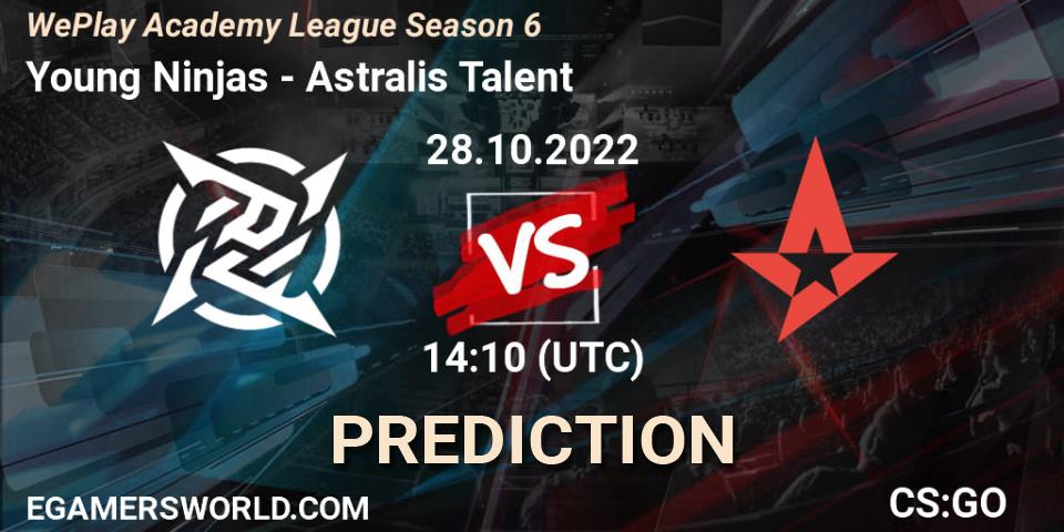 Prognoza Young Ninjas - Astralis Talent. 28.10.2022 at 14:55, Counter-Strike (CS2), WePlay Academy League Season 6