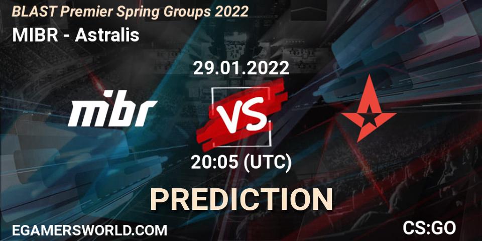 Prognoza MIBR - Astralis. 29.01.2022 at 20:05, Counter-Strike (CS2), BLAST Premier Spring Groups 2022