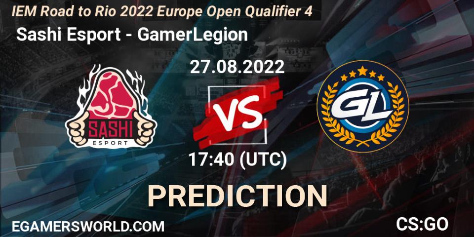 Prognoza Sashi Esport - GamerLegion. 27.08.2022 at 17:40, Counter-Strike (CS2), IEM Road to Rio 2022 Europe Open Qualifier 4