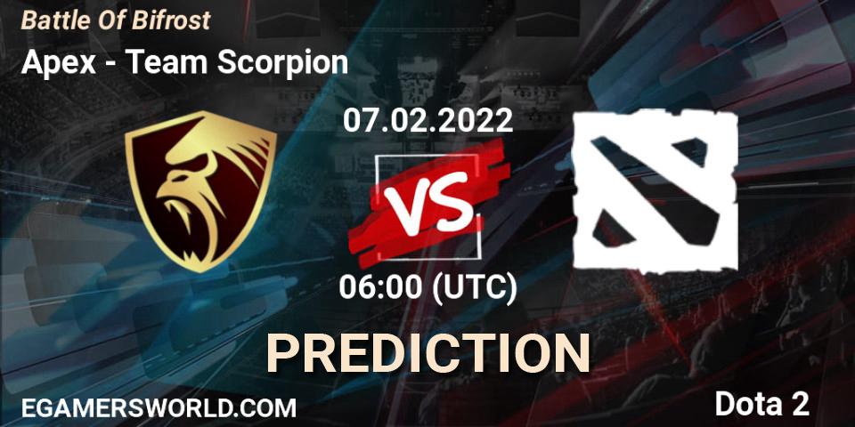 Prognoza Apex - Team Scorpion. 07.02.2022 at 05:58, Dota 2, Battle Of Bifrost