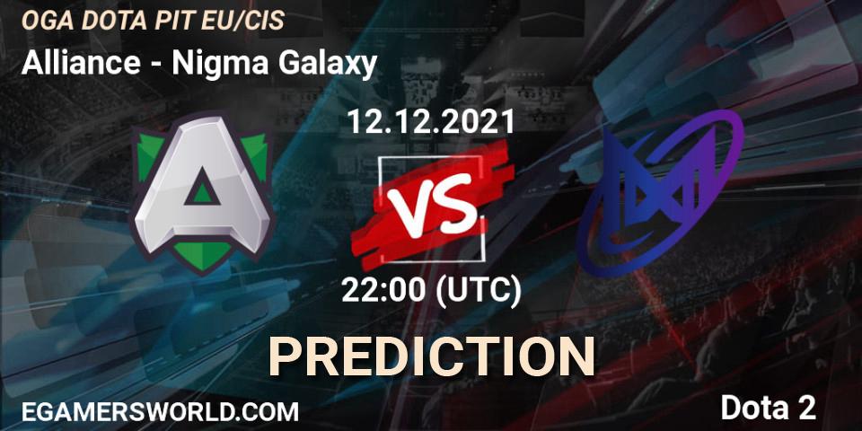 Prognoza Alliance - Nigma Galaxy. 13.12.2021 at 16:53, Dota 2, OGA Dota PIT Season 5: Europe/CIS