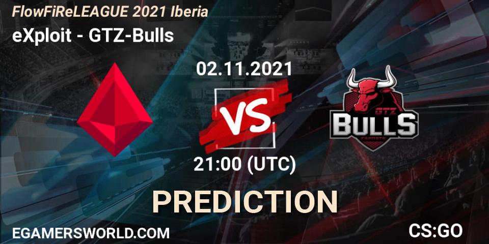 Prognoza eXploit - GTZ-Bulls. 02.11.21, CS2 (CS:GO), FlowFiReLEAGUE 2021 Iberia