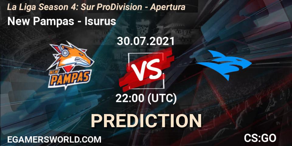Prognoza New Pampas - Isurus. 30.07.2021 at 22:00, Counter-Strike (CS2), La Liga Season 4: Sur Pro Division - Apertura