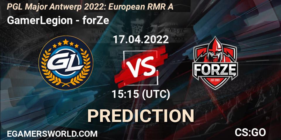 Prognoza GamerLegion - forZe. 17.04.2022 at 16:35, Counter-Strike (CS2), PGL Major Antwerp 2022: European RMR A