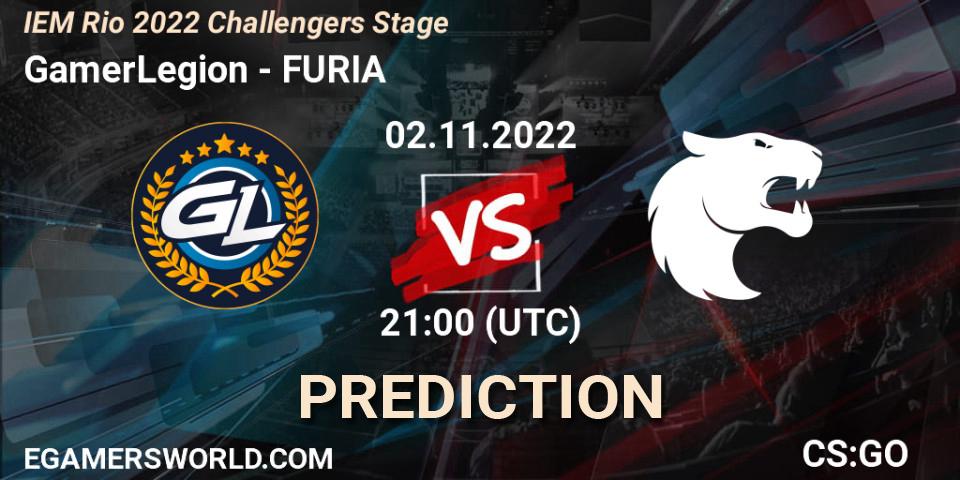 Prognoza GamerLegion - FURIA. 02.11.2022 at 21:00, Counter-Strike (CS2), IEM Rio 2022 Challengers Stage