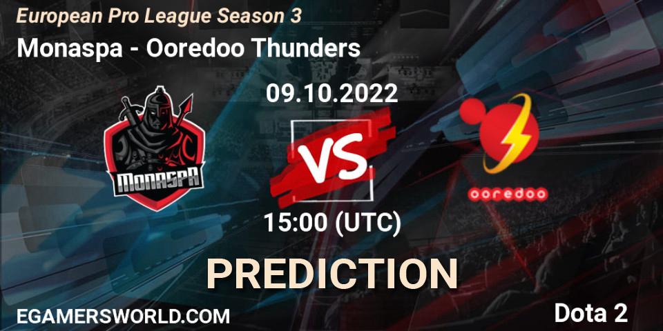 Prognoza Monaspa - Ooredoo Thunders. 09.10.22, Dota 2, European Pro League Season 3 