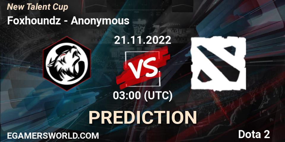 Prognoza Foxhoundz - Anonymous. 21.11.2022 at 03:00, Dota 2, New Talent Cup