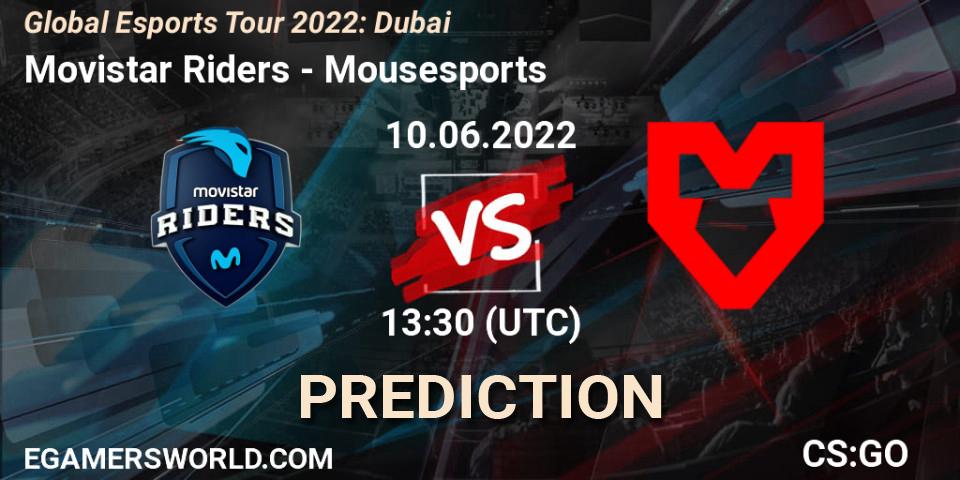Prognoza Movistar Riders - Mousesports. 10.06.2022 at 13:30, Counter-Strike (CS2), Global Esports Tour 2022: Dubai