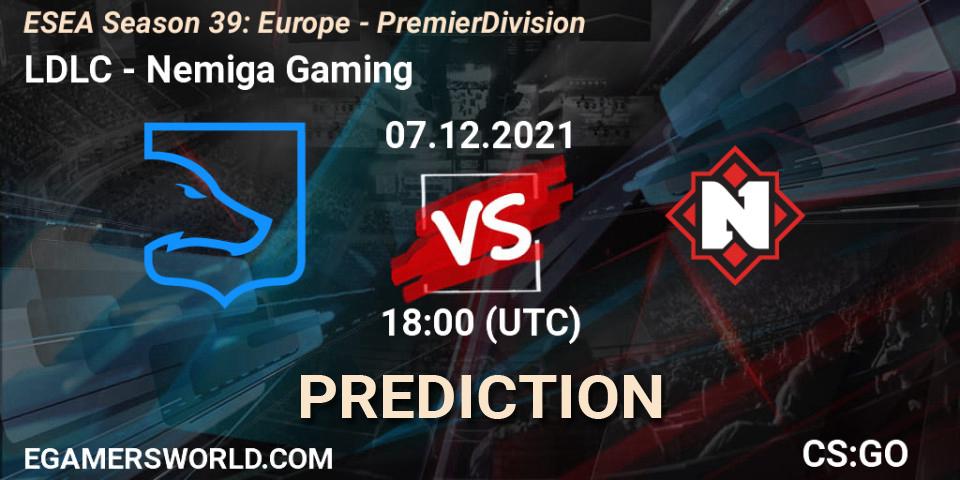 Prognoza LDLC - Nemiga Gaming. 07.12.2021 at 17:00, Counter-Strike (CS2), ESEA Season 39: Europe - Premier Division