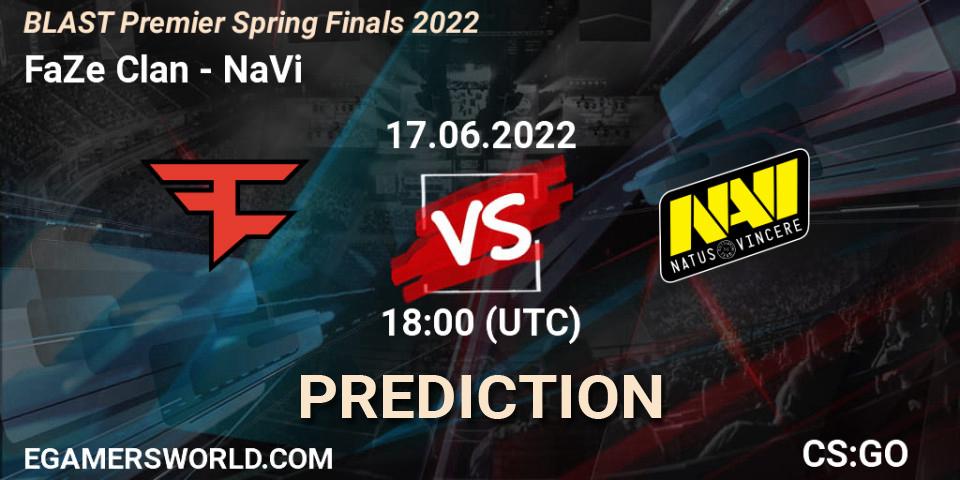 Prognoza FaZe Clan - NaVi. 17.06.2022 at 14:30, Counter-Strike (CS2), BLAST Premier Spring Finals 2022 
