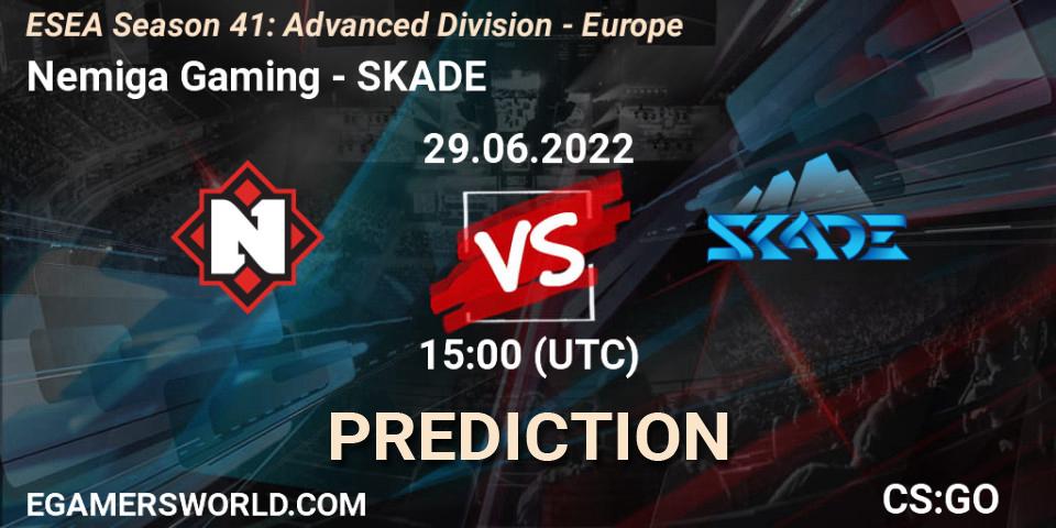 Prognoza Nemiga Gaming - SKADE. 29.06.2022 at 15:00, Counter-Strike (CS2), ESEA Season 41: Advanced Division - Europe