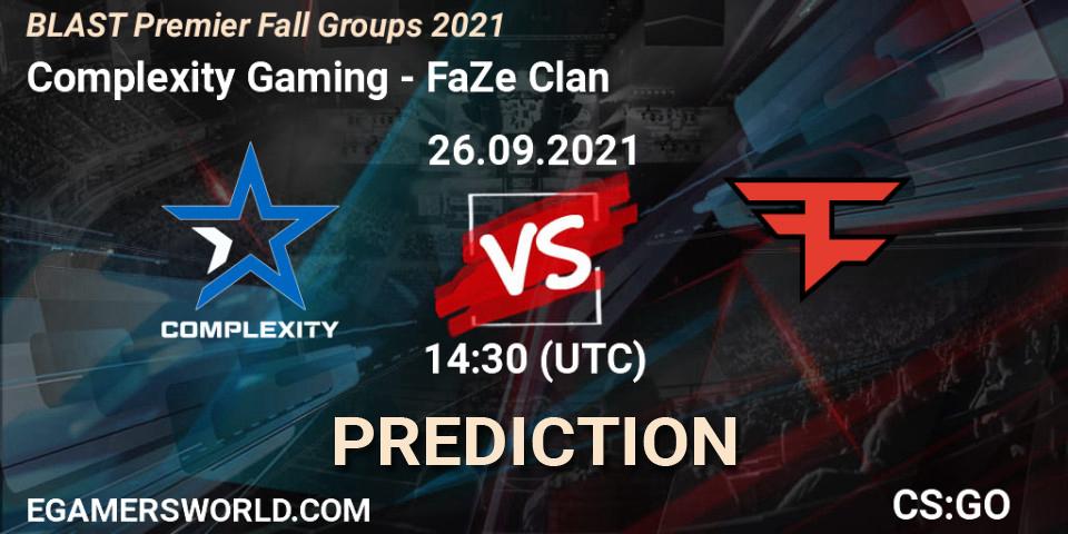 Prognoza Complexity Gaming - FaZe Clan. 26.09.2021 at 14:30, Counter-Strike (CS2), BLAST Premier Fall Groups 2021
