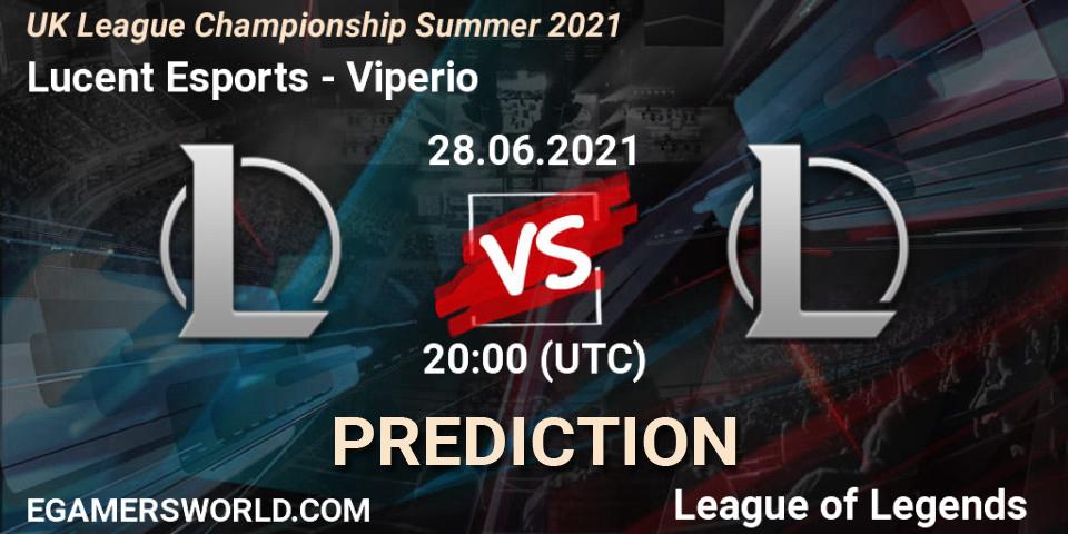 Prognoza Lucent Esports - Viperio. 28.06.2021 at 20:00, LoL, UK League Championship Summer 2021