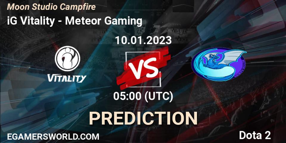 Prognoza iG Vitality - Meteor Gaming. 10.01.2023 at 05:09, Dota 2, Moon Studio Campfire