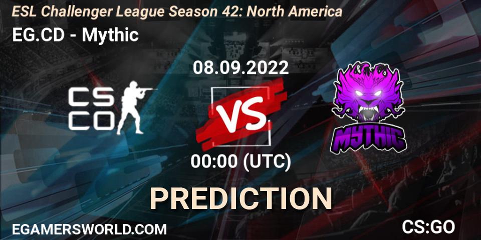 Prognoza Evil Geniuses Black - Mythic. 27.09.2022 at 00:30, Counter-Strike (CS2), ESL Challenger League Season 42: North America