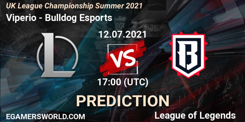 Prognoza Viperio - Bulldog Esports. 12.07.2021 at 17:00, LoL, UK League Championship Summer 2021