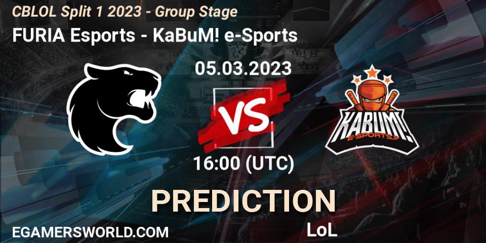 Prognoza FURIA Esports - KaBuM! e-Sports. 05.03.23, LoL, CBLOL Split 1 2023 - Group Stage