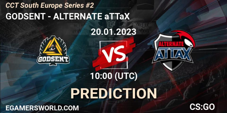 Prognoza GODSENT - ALTERNATE aTTaX. 20.01.2023 at 10:00, Counter-Strike (CS2), CCT South Europe Series #2