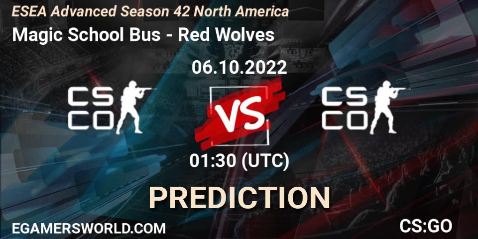 Prognoza Magic School Bus - Red Wolves. 06.10.22, CS2 (CS:GO), ESEA Advanced Season 42 North America