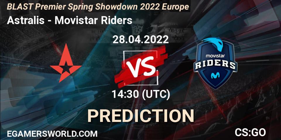 Prognoza Astralis - Movistar Riders. 28.04.2022 at 14:30, Counter-Strike (CS2), BLAST Premier Spring Showdown 2022 Europe