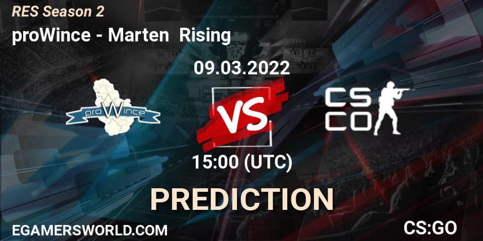 Prognoza proWince - Marten Rising. 09.03.2022 at 18:00, Counter-Strike (CS2), RES Season 2