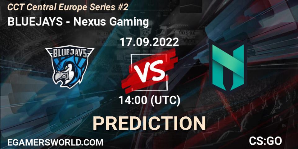 Prognoza BLUEJAYS - Nexus Gaming. 17.09.2022 at 17:00, Counter-Strike (CS2), CCT Central Europe Series #2