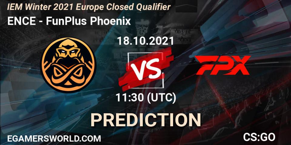 Prognoza ENCE - FunPlus Phoenix. 18.10.2021 at 11:30, Counter-Strike (CS2), IEM Winter 2021 Europe Closed Qualifier
