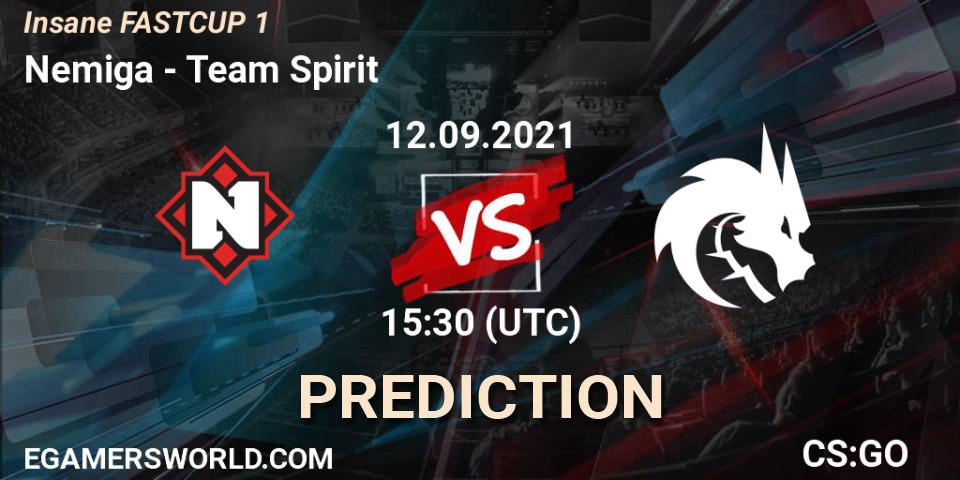 Prognoza Nemiga - Team Spirit. 12.09.2021 at 15:30, Counter-Strike (CS2), Insane FASTCUP 1