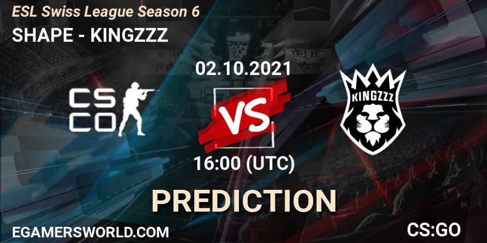 Prognoza SHAPE - KINGZZZ. 02.10.2021 at 16:05, Counter-Strike (CS2), ESL Swiss League Season 6