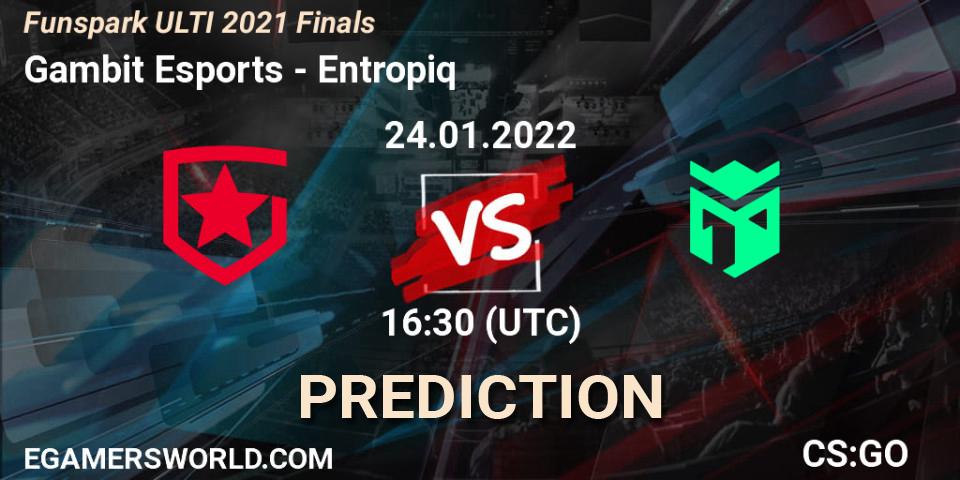 Prognoza Gambit Esports - Entropiq. 24.01.22, CS2 (CS:GO), Funspark ULTI 2021 Finals