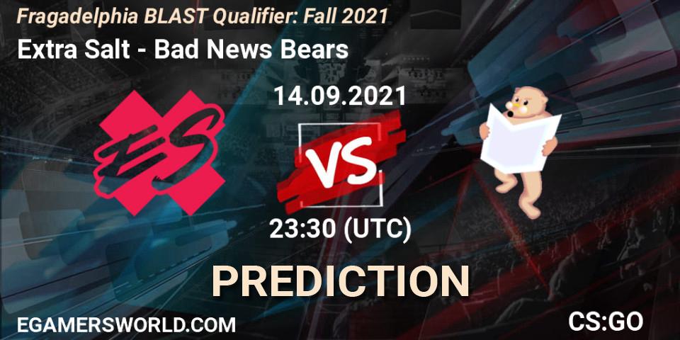 Prognoza Extra Salt - Bad News Bears. 14.09.2021 at 23:30, Counter-Strike (CS2), Fragadelphia BLAST Qualifier: Fall 2021
