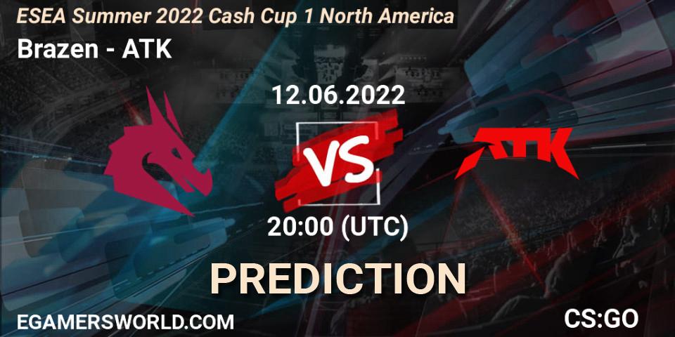 Prognoza Brazen - ATK. 12.06.2022 at 20:00, Counter-Strike (CS2), ESEA Cash Cup: North America - Summer 2022 #1